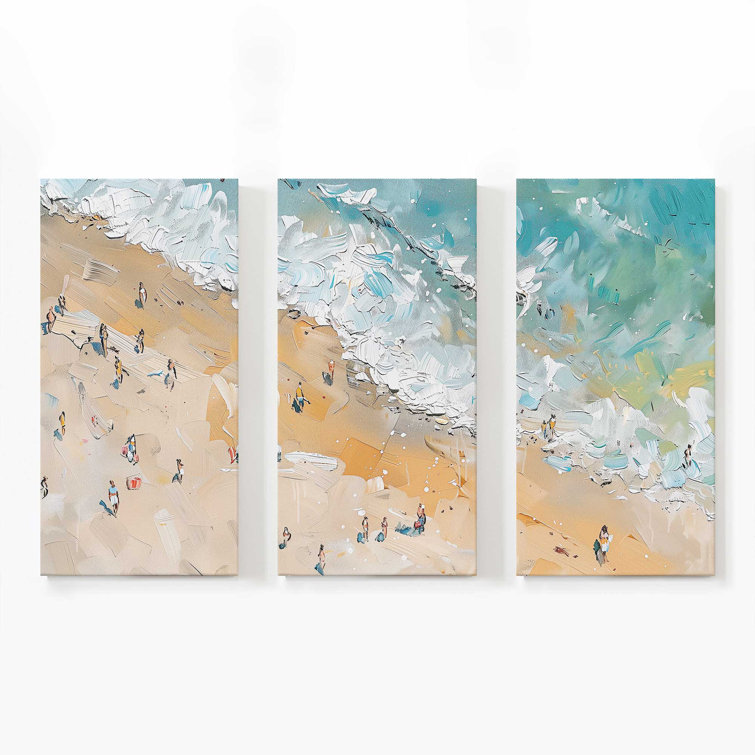 Frametolia Sandy Serenade 3 Panel Split Large Canvas Print Wayfair